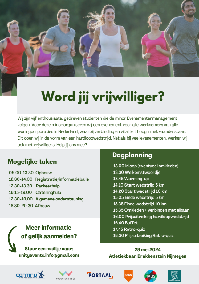 Flyer vrijwilligers Volkshuisvestersloop 2024